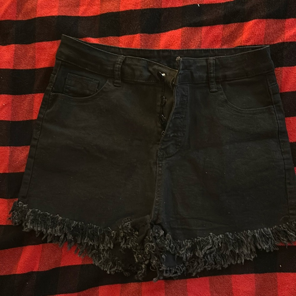 Black jean shorts